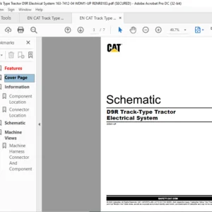 EN CAT Track Type Tractor D9R Track-Type Tractor Electrical System Schematic Manual - PDF DOWNLOAD