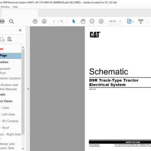 EN CAT Track-Type Tractor D9R Track-Type Tractor Electrical System Schematic Manual - PDF DOWNLOAD
