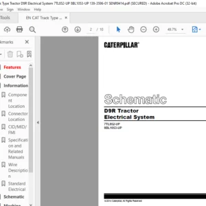 EN CAT Track Type Tractor D9R Tractor Electrical Schematic Manual - PDF DOWNLOAD