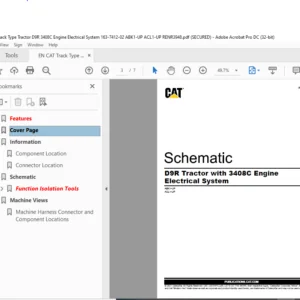 EN CAT Track-Type Tractor D9R Tractor with 3408C Engine Electrical System Schematic Manual - PDF DOWNLOAD