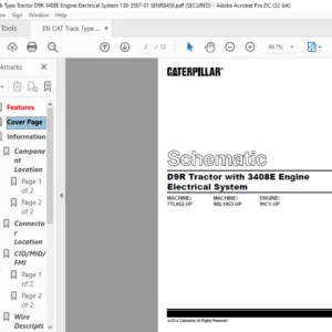 EN CAT Track Type Tractor D9R Tractor with 3408E Engine Electrical System Schematic Manual - PDF DOWNLOAD