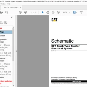EN CAT Track-Type Tractor D9T Track-Type Tractor Electrical System Schematic Manual - PDF DOWNLOAD