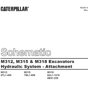 EN CAT Wheeled Excavator M312 M315 & M318 Excavators Hydraulic System Schematic Manual