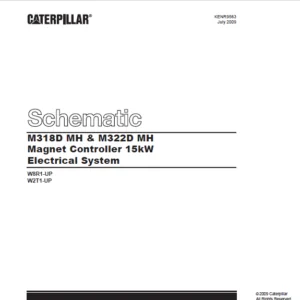 EN CAT Wheeled Excavator M318D MH & M322D MH Magnet Controller 15kW Electrical System Schematic Manual