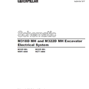 EN CAT Wheeled Excavator M318D MH and M322D MH Excavator Electrical System Schematic Manual - PDF DOWNLOAD