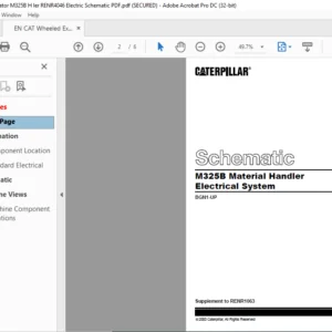 EN CAT Wheeled Excavators M325B Material Handler Electric System Schematic Manual - PDF DOWNLOAD