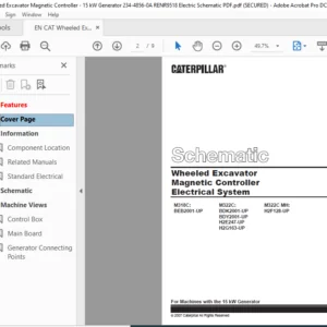 EN CAT Wheeled Excavators Magnetic Controller Electric System Schematic Manual - PDF DOWNLOAD