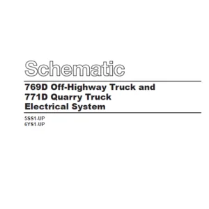 EN Cat Off-Highway Truck 769D Off-Highway Truck and 771D Quarry Truck Electrical System Schematic Manual