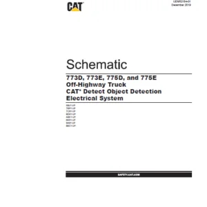 EN Cat Off-Highway Truck 773D 773E 775D and 775E Off-Highway Truck CAT® Detect Object Detection Electrical System Schematic Manual