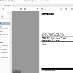 EN Cat Off-Highway Truck 773E Off-Highway Truck Hydraulic  System Schematic Manual - PDF DOWNLOAD