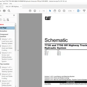 EN Cat Off-Highway Truck 773G and 775G Off Highway Truck Hydraulic System Schematic Manual - PDF DOWNLOAD