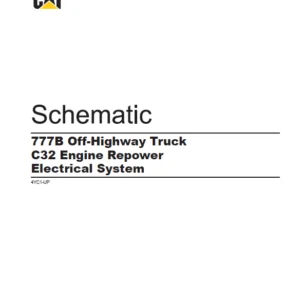 EN Cat Off-Highway Truck 777B Off-Highway Truck C32 Engine Repower Electrical System Schematic Manual