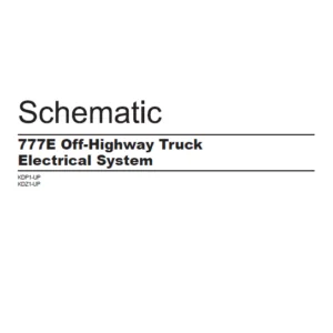 EN Cat Off-Highway Truck 777E Off Highway Truck Electrical System Schematic Manual