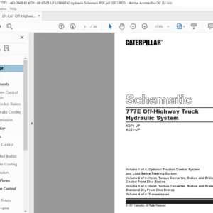 EN Cat Off-Highway Truck 777E Off-Highway Truck Hydraulic System Schematic Manual