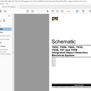 EN Cat Off-Highway Truck 7785C 785D 789C 793C 793 D797 and 797B Integrated Object Detection Electrical System Schematic Manual