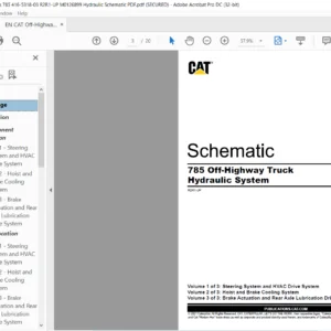 EN Cat Off-Highway Truck 785 Off-Highway Truck Power Train and Hydraulic System Schematic Manual