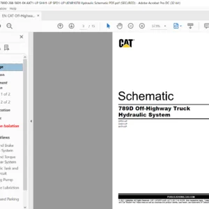 EN Cat Off-Highway Truck 789D Off-Highway Truck Power Train and Hydraulic System Schematic Manual
