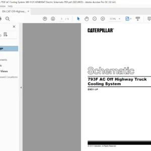EN Cat Off-Highway Truck 793F AC Off Highway Truck Cooling System Electrical System Schematic Manual