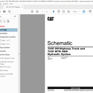 EN Cat Off-Highway Truck 793F Off-Highway Truck and 793F WTR OEM Hydraulic System Schematic Manual