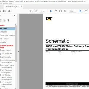 EN Cat Off-Highway Truck785D and 789D Water Delivery System Hydraulic System Schematic Manual