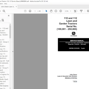 John Deere 110 112  Lawn &Garden Tractors Service Manual - PDF DOWNLOAD