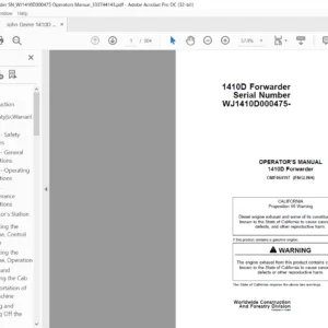 John Deere 1410D Forwarder Operators Manual - PDF DOWNLOAD