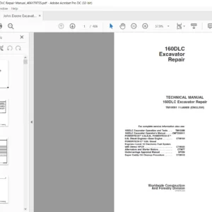 John Deere 160DLC Excavator Repair Manual - PDF DOWNLOAD