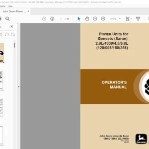 John Deere 2.9L 4039 4.5 6.8L(128 008 158 258) Power Units Operators Manual - PDF DOWNLOAD
