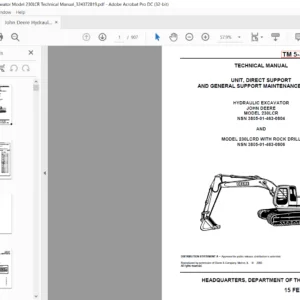 John Deere 230LCR & 230LCRD Hydraulic Excavator Technical Manual - PDF DOWNLOAD