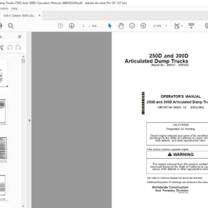 John Deere 250D & 300D Articulated Dump Trucks Operator's Manual - PDF DOWNLOAD