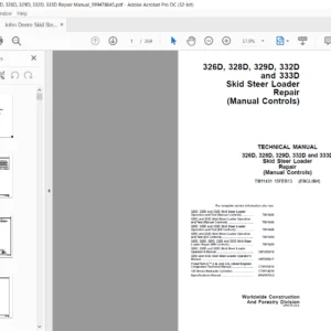 John Deere 326D 328D 329D 332D & 333D Skid Steer Loader Repair Manual - PDF DOWNLOAD