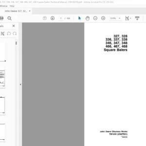 John Deere 327 328 336 337 338 346 347 348 466 467 468 Square Balers Technical Manual - PDF DOWNLOAD