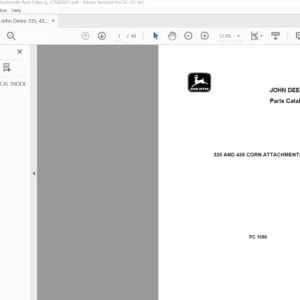 John Deere 335 & 435 Corn Attachments Parts Catalog Manual - PDF DOWNLOAD