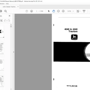 John Deere 4040 & 4240 Tractors Repair Manual - PDF DOWNLOAD