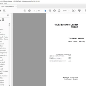 John Deere 410E Backhoe Loader Repair Manual - PDF DOWNLOAD