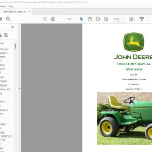 John Deere 425 and 445 Lawn and Garden Tractors Operator’s Manual - PDF DOWNLOAD