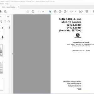 John Deere 544G 544G LL and 544G TC Loaders 624G Loader 644G Loader Operators Manual - PDF DOWNLOAD