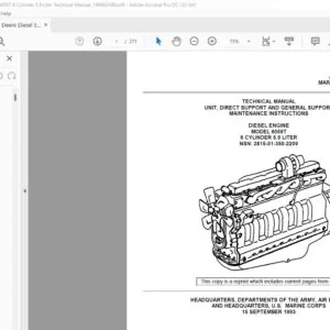 John Deere 6059T Diesel Engine Cylinder 5.9 Liter Technical Manual - PDF DOWNLOAD