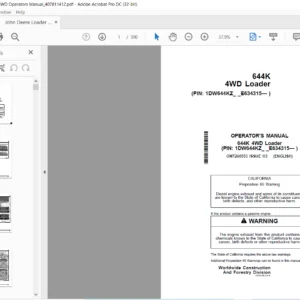 John Deere 644K 4WD Loader Operators Manual - PDF DOWNLOAD