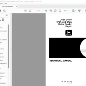 John Deere 670A & 672A Motor Grader Repair Manual - PDF DOWNLOAD