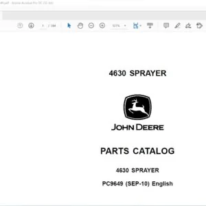 John Deere Agriculture 4630 Sprayer Parts Catalog Manual - PDF DOWNLOAD