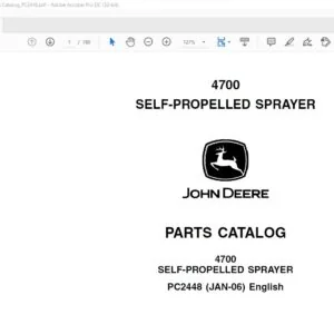 John Deere Agriculture 4700 Self-Propelled Sprayer Parts Catalog Manual - PDF DOWNLOAD
