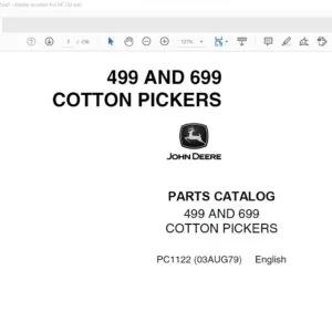 John Deere Agriculture 499 & 699 Cotton Picker Parts Catalog Manual - PDF DOWNLOAD