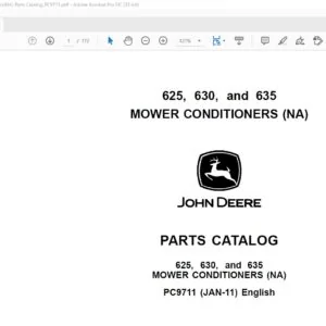 John Deere Agriculture 625 630 635 Mower Conditioners(NA) Parts Catalog Manual - PDF DOWNLOAD