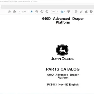 John Deere Agriculture 640 Advanced Draper Platform Parts Catalog Manual - PDF DOWNLOAD
