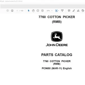 John Deere Agriculture 7760(RMB) Cotton Picker Parts Catalog Manual - PDF DOWNLOAD