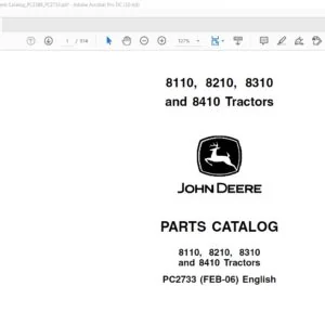 John Deere Agriculture 8110 8210 8310 8410 Tractors Parts Catalog Manual - PDF DOWNLOAD