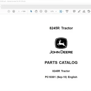 John Deere Agriculture 8245R Tractors Parts Catalog Manual - PDF DOWNLOAD
