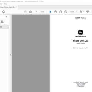 John Deere Agriculture 8260R Tractors Parts Catalog Manual PC10487 (May-12) - PDF DOWNLOAD