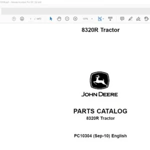 John Deere Agriculture 8320R Tractor Parts Catalog Manual - PDF DOWNLOAD